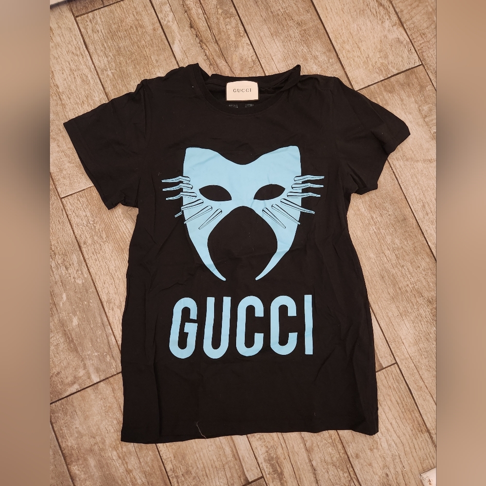 Gucci Luxury Designer Manifesto Mask Tshirt Black Men's Small